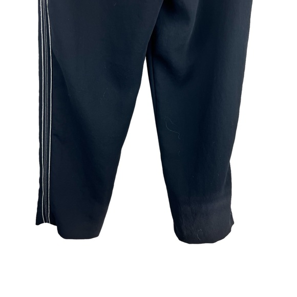Aritzia Wilfred Black Tie-Front Pant White Striped Sided Trouser Size 8 - Picture 14 of 16